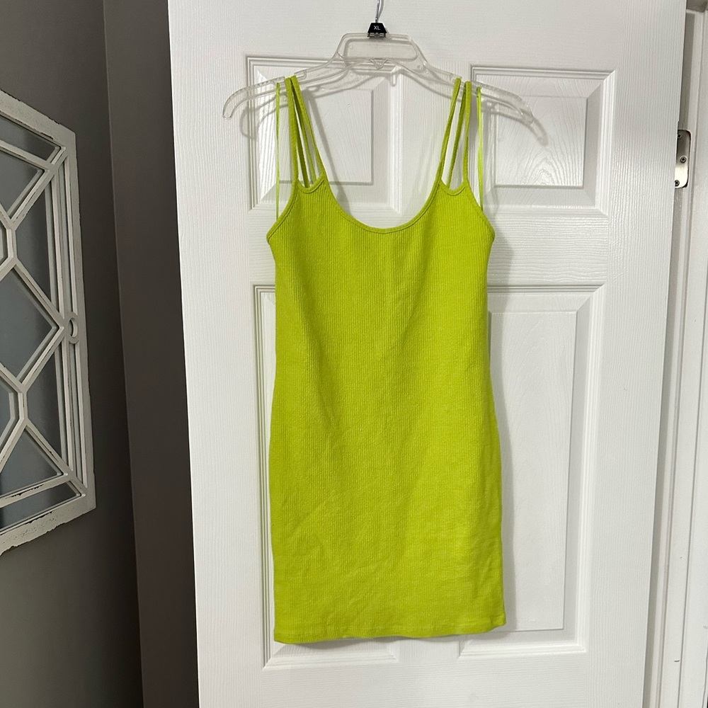 Like Green Ribbed Zara Dress